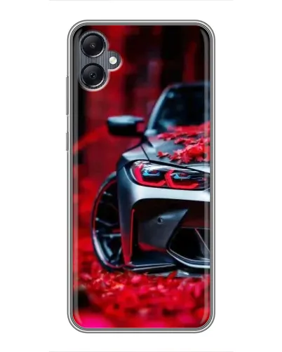 Чохол для Samsung Galaxy A05 з картинкою «Спортивна BMW та квіти»