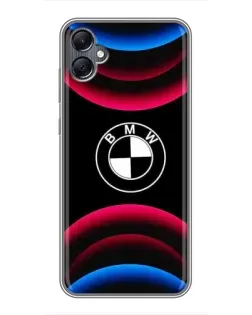 Чохол для Samsung Galaxy A05 з картинкою «Логотип BMW та неонові дуги»