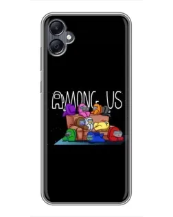 Чехол для Samsung Galaxy A05 с картинкой «Логотип Among Us»