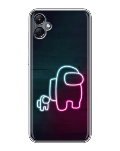Чехол для Samsung Galaxy A05 с картинкой «Among Us неон-арт»