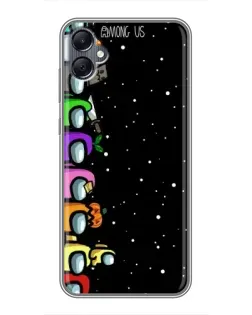Чехол для Samsung Galaxy A05 с картинкой «Команда Among Us»