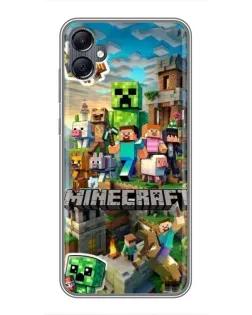 Чехол для Samsung Galaxy A05 с картинкой «Замок Minecraft»