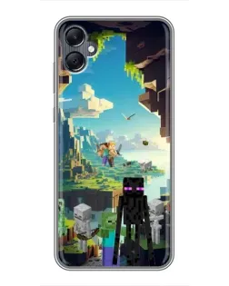 Чехол для Samsung Galaxy A05 с картинкой «Эндермен в лесу»