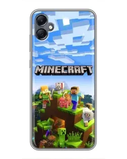 Чехол для Samsung Galaxy A05 с картинкой «Minecraft классический мир»