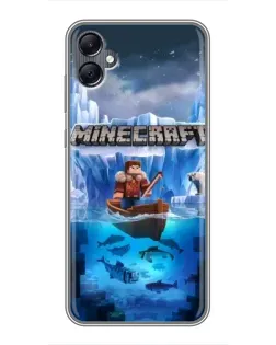 Чехол для Samsung Galaxy A05 с картинкой «Minecraft ледяной мир»