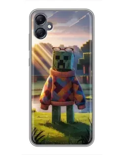 Чехол для Samsung Galaxy A05 с картинкой «Крипер в свитере»