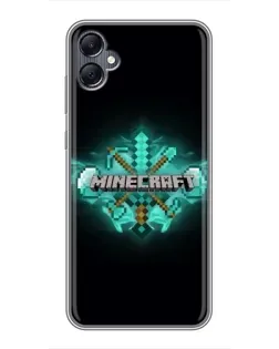 Чехол для Samsung Galaxy A05 с картинкой «Minecraft Diamond лого»