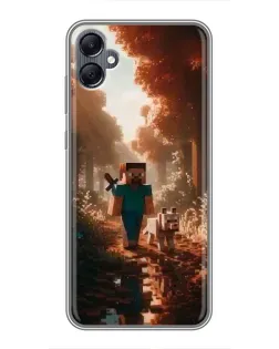 Чехол для Samsung Galaxy A05 с картинкой «Стив в лесу»