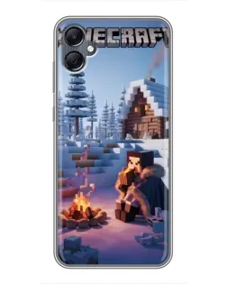 Чехол для Samsung Galaxy A05 с картинкой «Зимний Minecraft»