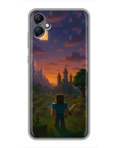 Чехол для Samsung Galaxy A05 с картинкой «Стив у башни» Чехол для Samsung Galaxy A05 с картинкой «Стив у башни»