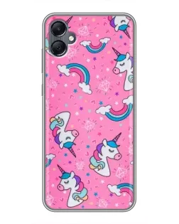 Чехол для Samsung Galaxy A05 с картинкой «Unicorn паттерн розовый»