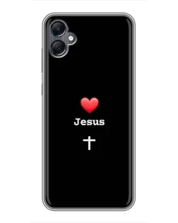 Чехол для Samsung Galaxy A05 с картинкой «Сердце - Jesus»
