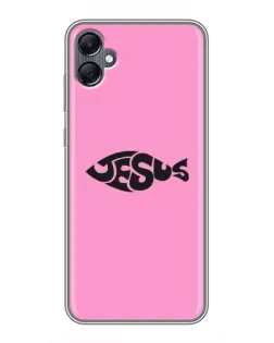Чехол для Samsung Galaxy A05 с картинкой «Розовый символ  Jesus»