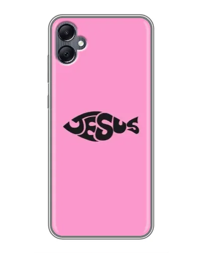 Чехол для Samsung Galaxy A05 с картинкой «Розовый символ  Jesus»