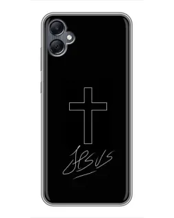 Чехол для Samsung Galaxy A05 с картинкой «Графический крест Jesus» Чехол для Samsung Galaxy A05 с картинкой «Графический крест Jesus»