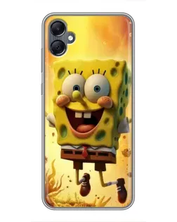 Чехол для Samsung Galaxy A05 с картинкой «Губка Боб прыгает»