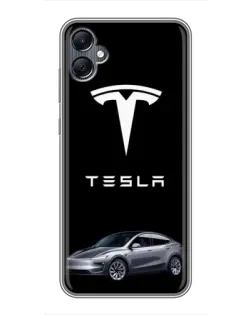 Чехол для Samsung Galaxy A05 с картинкой «Tesla Model Y»