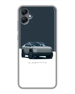 Чехол для Samsung Galaxy A05 с картинкой «Серебристый Cybertruck Tesla»