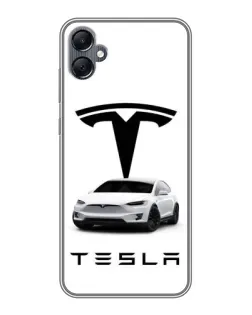 Чехол для Samsung Galaxy A05 с картинкой «Tesla White Style»