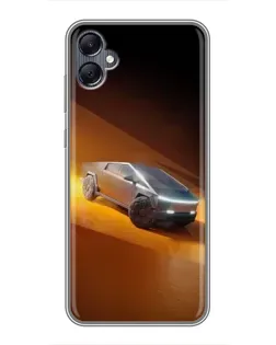 Чехол для Samsung Galaxy A05 с картинкой «Cybertruck в пустыне»
