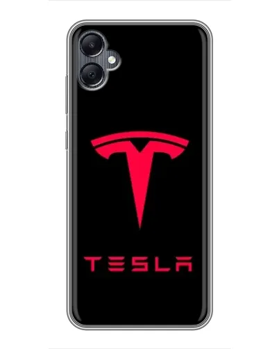 Чехол для Samsung Galaxy A05 с картинкой «Tesla Red Logo»