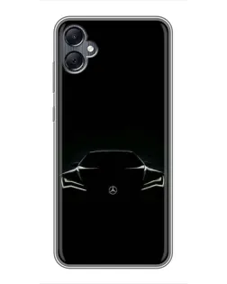 Чехол для Samsung Galaxy A05 с картинкой «Mercedes — силуэт авто» Чехол для Samsung Galaxy A05 с картинкой «Mercedes — силуэт авто»