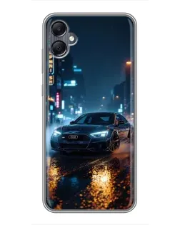 Чохол для Samsung Galaxy A05 з картинкою «Нічне місто та Audi»