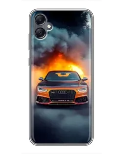 Чохол для Samsung Galaxy A05 з картинкою «Audi у вогняному диму»