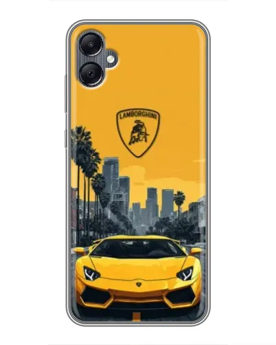 Чехол для Samsung Galaxy A05 с картинкой «Желтый Lamborghini город»