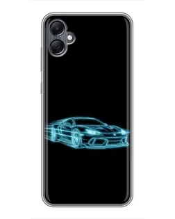Чехол для Samsung Galaxy A05 с картинкой «Неоновый контур Lamborghini»