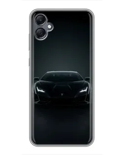 Чехол для Samsung Galaxy A05 с картинкой «Черный Lamborghini Aventador»