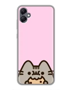 Чехол для Samsung Galaxy A05 с картинкой «Pusheen и печенье»