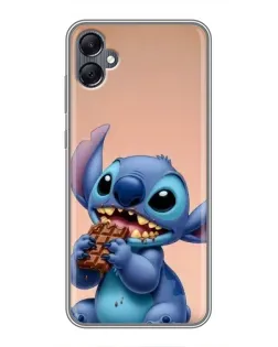 Чехол для Samsung Galaxy A05 с картинкой «Стич ест шоколад»