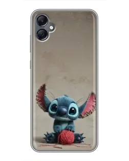Чехол для Samsung Galaxy A05 с картинкой «Стич на коричневом фоне»