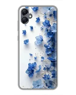 Чехол для Samsung Galaxy A05 с картинкой «Голубой цветочный каскад»