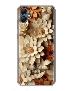Чехол для Samsung Galaxy A05 с картинкой «Бежевый флористический декор»