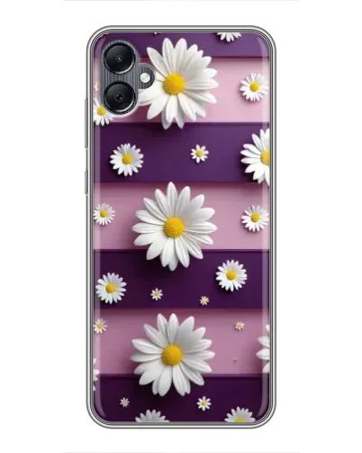 Чехол для Samsung Galaxy A05 с картинкой «Ромашки на фиолетовом»