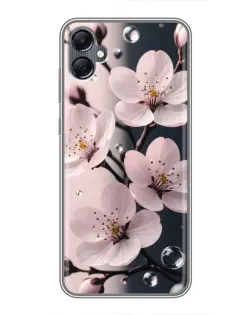 Чехол для Samsung Galaxy A05 с картинкой «Нежная сакура и капли»