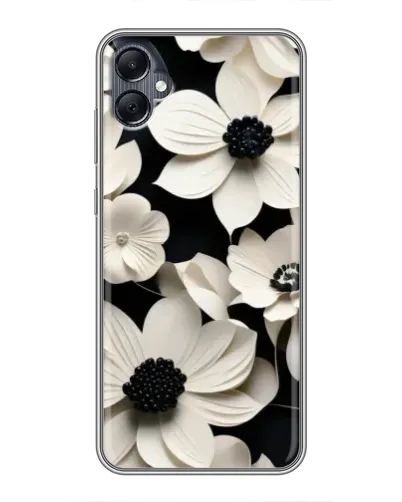 Чехол для Samsung Galaxy A05 с картинкой «Объемные белые цветы»