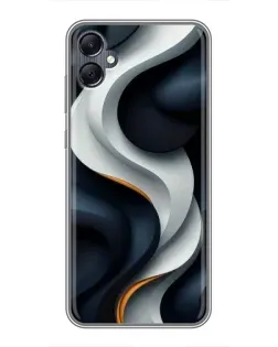 Чехол для Samsung Galaxy A05 с картинкой «Объемные черно-белые ленты»