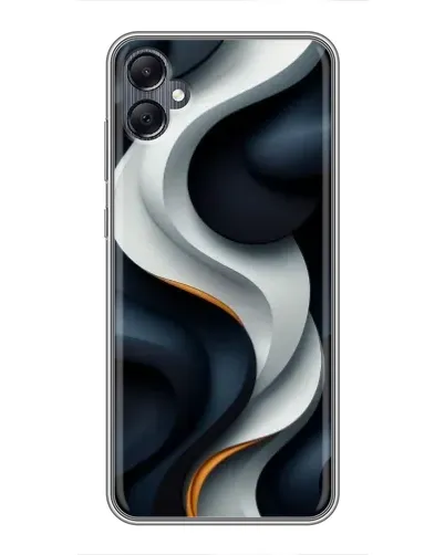Чехол для Samsung Galaxy A05 с картинкой «Объемные черно-белые ленты»