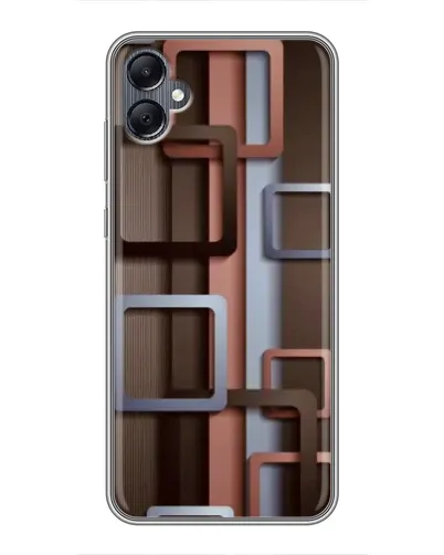 Чехол для Samsung Galaxy A05 с картинкой «Коричневые объемные квадраты»