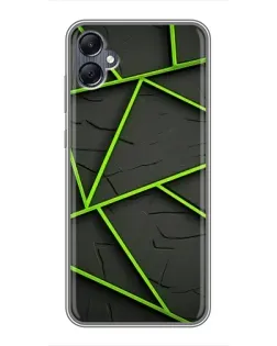 Чехол для Samsung Galaxy A05 с картинкой «Зеленые геометрические линии»