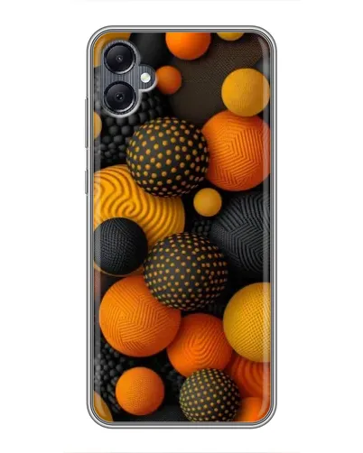 Чехол для Samsung Galaxy A05 с картинкой «Объемные оранжевые сферы»