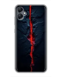 Чехол для Samsung Galaxy A05 с картинкой «Kрасная лавовая трещина»