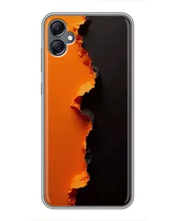 Чехол для Samsung Galaxy A05 с картинкой «Оранжевый разлом»