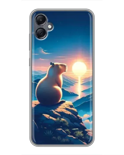 Чохол для Samsung Galaxy A05 з картинкою «Захід сонця з капібарою»