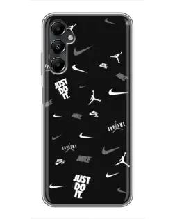 Чехол для Samsung Galaxy A05s с картинкой «Nike Black Pattern»