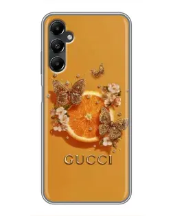 Чехол для Samsung Galaxy A05s с картинкой «Gucci — золотые бабочки»