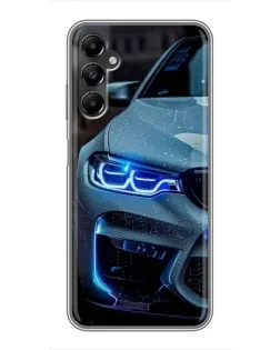 Чехол для Samsung Galaxy A05s с картинкой «Взгляд BMW с синими фарами»